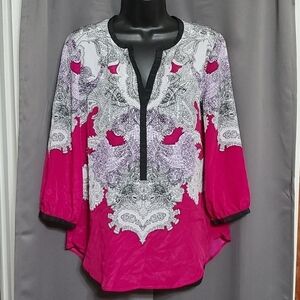 New York  & Co polyester long sleeve‎ blous…